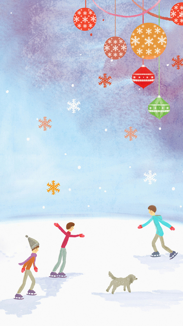 简约2017年冬天滑雪H5背景高清