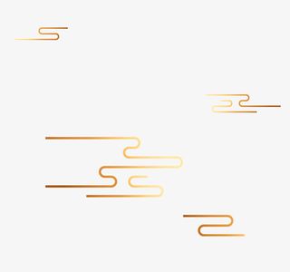 金色线条的祥云免抠