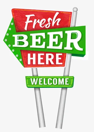 欢饮光临路牌矢量免抠