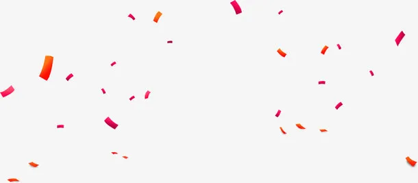 红色简约礼券漂浮素材免抠