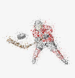 打球的水彩人物免抠