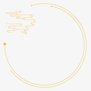 金色祥云圆弧边框免抠