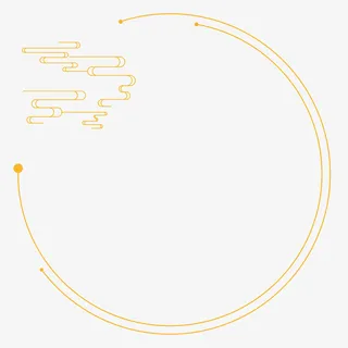 金色祥云圆弧边框免抠