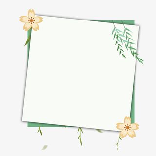 清明节绿色清新正方形对话框元素免抠