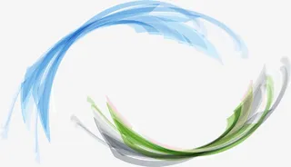 蓝色绿色科技矢量素材优雅线条免抠