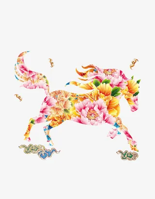 花朵马儿免抠