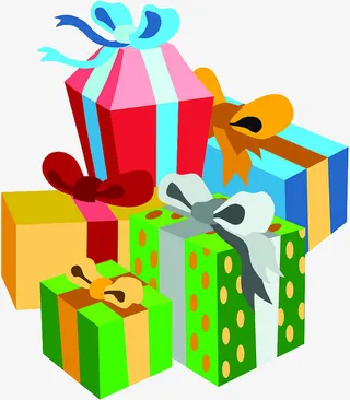 扁平风格创意高清礼盒包装免抠