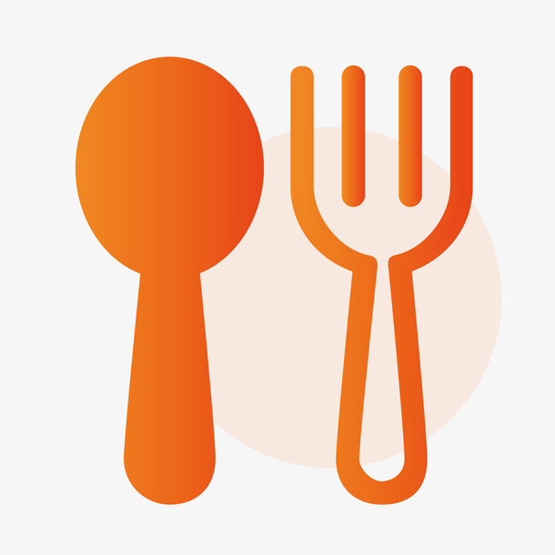 渐变面性美食餐饮APP叉子图标免抠