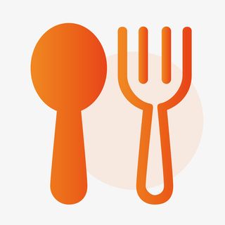 渐变面性美食餐饮APP叉子图标免抠