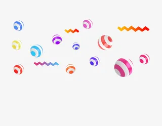 618狂欢气球彩带免抠