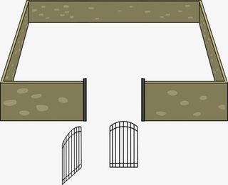 院墙围墙院子乡村免抠