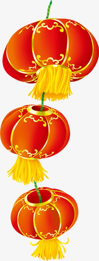 手绘红色灯笼插画图片免抠