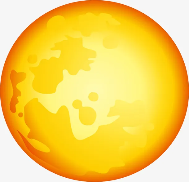 黄色妖异月亮免抠