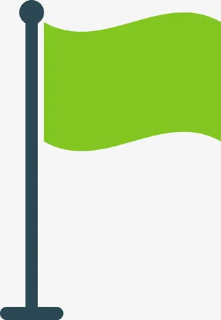 绿色飘曳的旗子图免抠