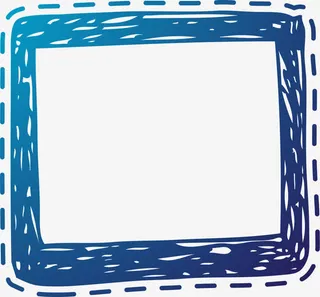 蓝色线条边框免抠