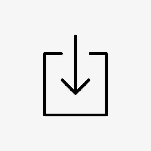 墨迹方形向下箭头免抠