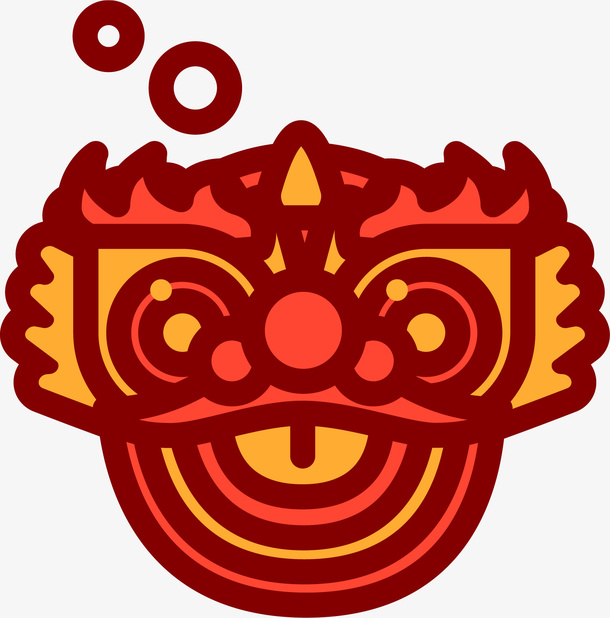 手绘矢量狮子头元素免抠