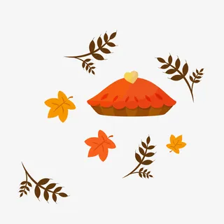 感恩节蛋糕矢量图免抠