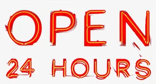 24小时营业霓红灯招牌免抠