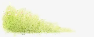 手绘绿色春日户外植物草地免抠