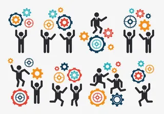 矢量小人形工作齿轮免抠