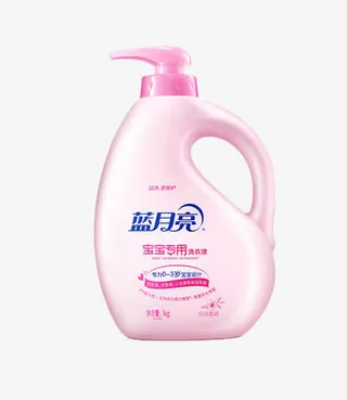 蓝月亮粉色瓶装百合香洗衣液免抠