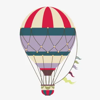 卡通装饰热气球小清新插画免抠