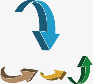 矢量手绘立体箭头免抠