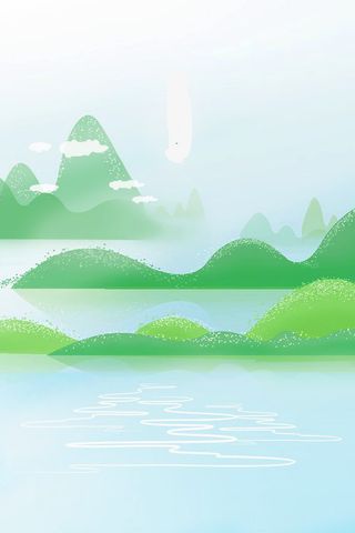 春天山峰绿色原野免抠节日其他节日元素