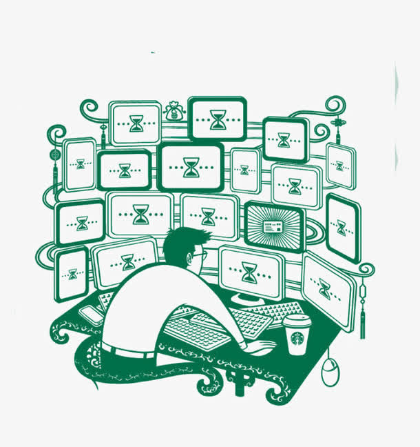 手绘抢车票免抠