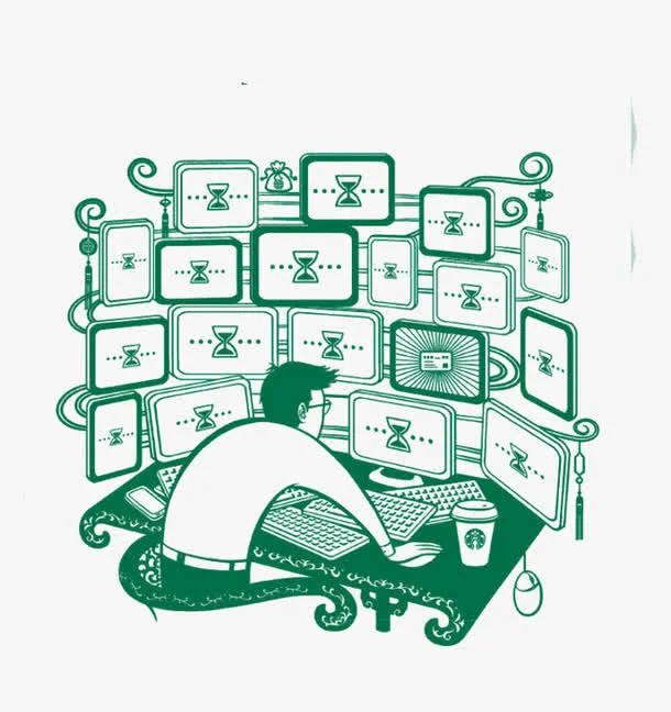手绘抢车票免抠