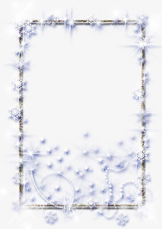 雪花相框免抠