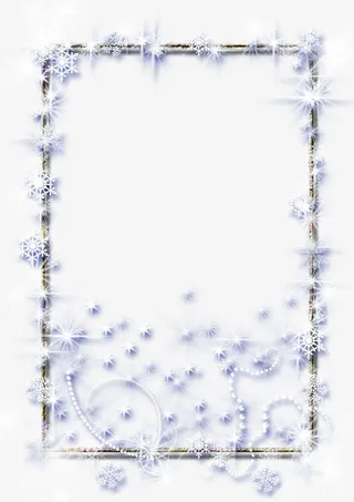 雪花相框免抠
