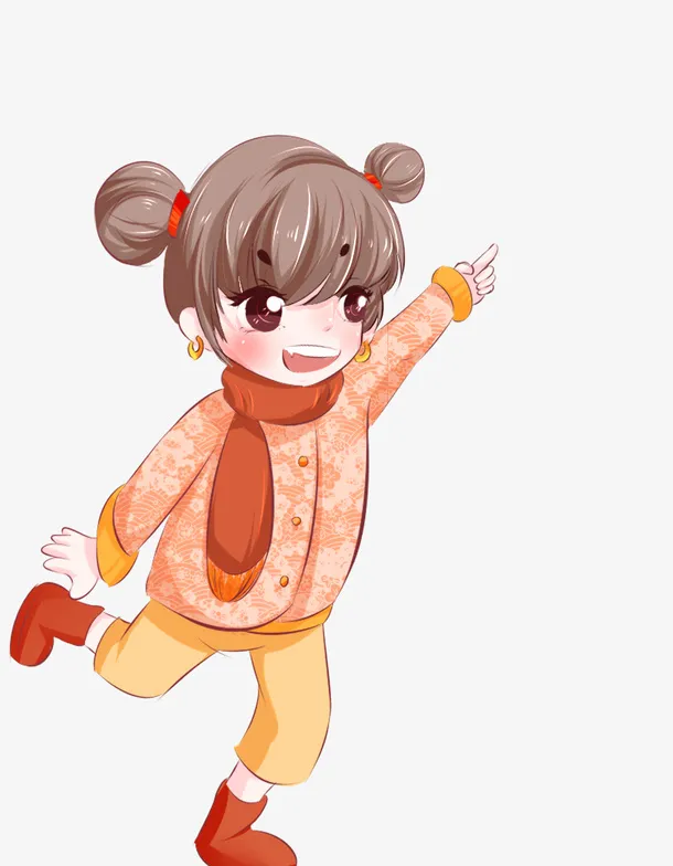 新年穿新衣得的小姑娘免抠
