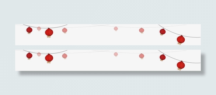 红色灯笼左右边角装修免抠