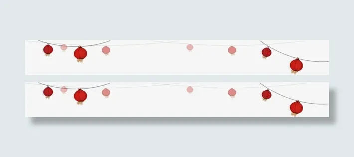红色灯笼左右边角装修免抠