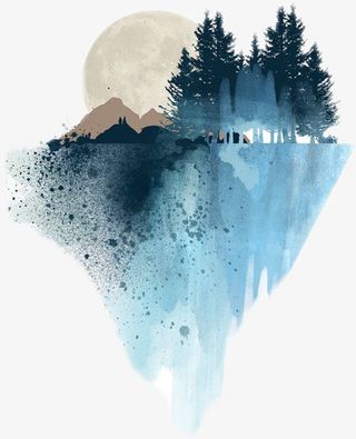 漂亮水墨山水图免抠