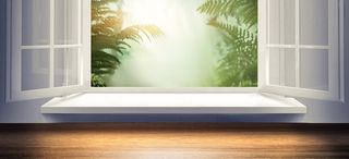 小清新窗户阳光背景banner装饰高清