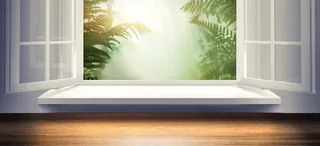 小清新窗户阳光背景banner装饰高清