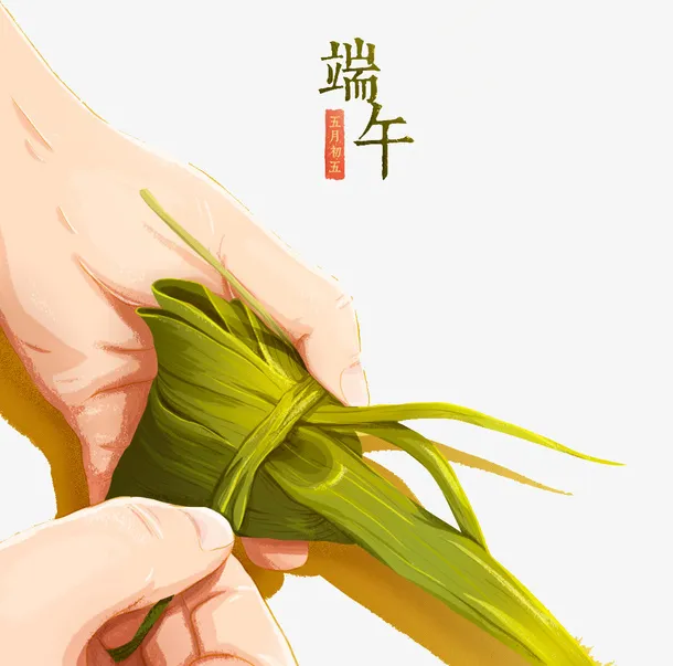 彩色创意端午节卡通插画免抠