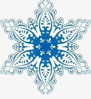 蓝色的雪花免抠
