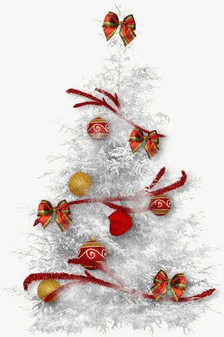 白色圣诞树免抠