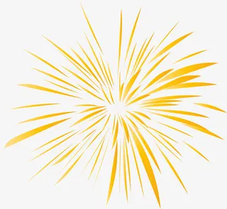 新春绽放的黄色烟花免抠