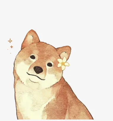 手绘柴犬素材图片免抠