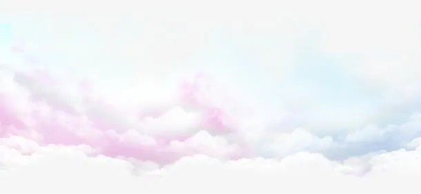 手绘彩色清新云彩免抠