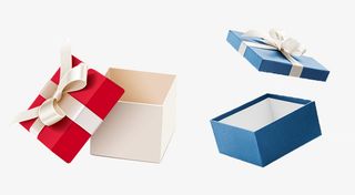 红色蓝色节日礼盒免抠