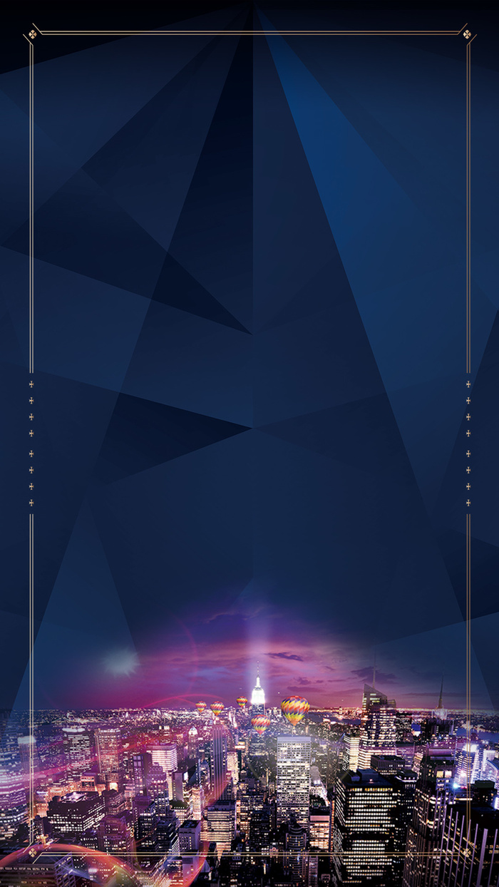 蓝色几何大气房地产PSD分层H5背景素材高清