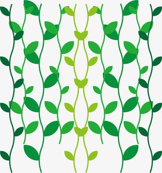 绿色渐变春季树藤免抠