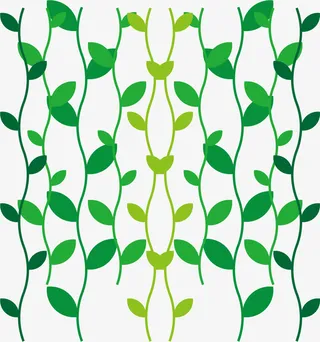 绿色渐变春季树藤免抠