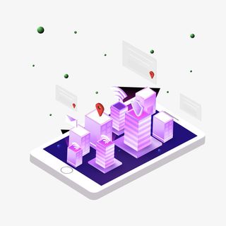 智能城市建筑矢量图免抠